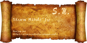 Sturm Mihály névjegykártya