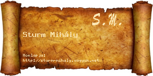 Sturm Mihály névjegykártya